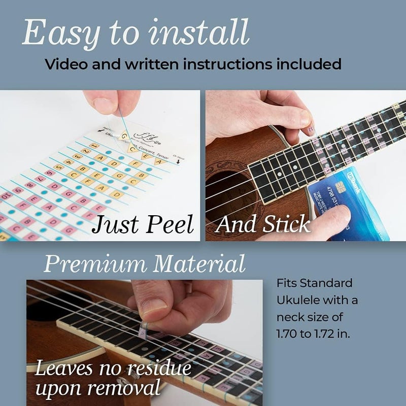 FFG NOTE THE DIFFERENCE Fantastic Finger Guide for Ukulele - Music Accessories, Fretboard and Fingerboard Stickers for Learning Notes, Learn to Play Ukulele, Frets 1-12 - Image 4